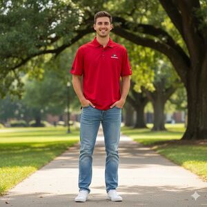 UGA Georgia Bulldogs Mens SS Polo Champion Embroidered Size Large
